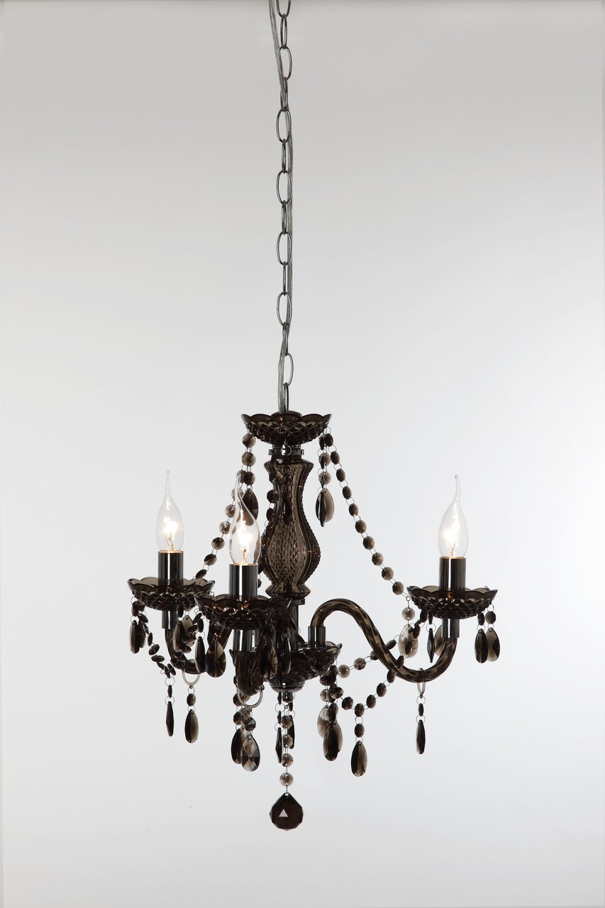 Candelabru Luster, RL, 46x150 cm, 40W, 3x E14, metal, maro rustic/negru