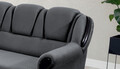 Coltar extensibil stanga 3 locuri ELTAP, L-086, Lord, 243x180x112 cm, lemn/poliester, gri inchis/negru