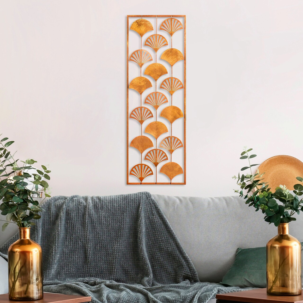 Decoratiune de perete, Fan, Metal, Dimensiune: 32 x 90 cm, Multicolor - 1 | YEO