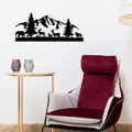 Decoratiune de perete, Mountain, metal, 70 x 30 cm, negru