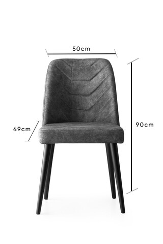 Set 4 scaune, Nmobb, Dallas 527, 50 x 90 x 49 cm, lemn/metal, antracit