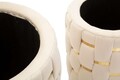 Set 2 taburete cu spatiu depozitare Shanty, Mauro Ferretti, 37x42 cm, 28x35 cm, fier/MDf/poliester, crem/auriu