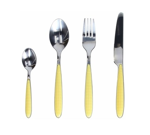 Set tacamuri 24 piese Grancucina Giallo, Tognana Porcellane, inox, galben