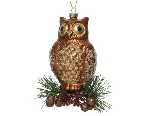 Glob Owl, Decoris, 5x7.5x17.5 cm, plastic, maro