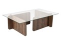 Masuta de cafea, Nordure, Flavio, 105x30x65 cm, Sticla temperata , Maro