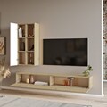 Comoda TV cu raft, Yardley, LV10 - WK, pal melaminat, stejar/alb