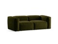 Canapea 2 locuri, Bergamo, Cosmopolitan Design, 224x108x70 cm, catifea chenille raiata, verde