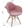 Fotoliu Gatlin, Versa, 61 x 64 x 82 cm, catifea/lemn, roz
