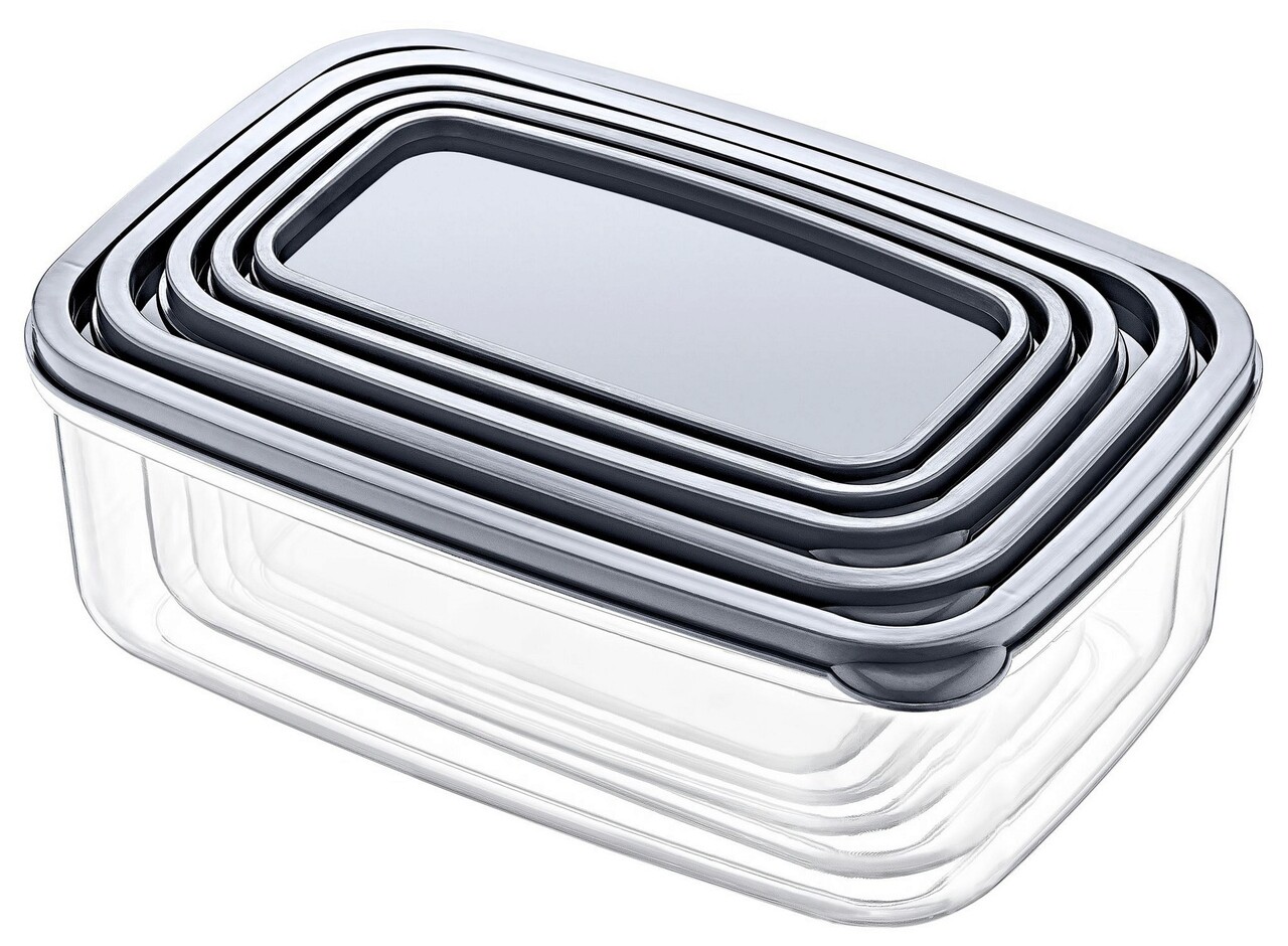Set recipiente depozitare, Hermia, 639OKK1107, Dimensiune: 20,5 x 13 x 7 cm / 1300 ml (1 bucată), Transparent - view 4