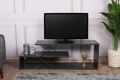 Comoda tv, kalune design, zigzag, 120x40x30 cm, antracit