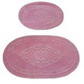 Set covorase de baie 2 piese, Alanur Home, COTTONKT000074, Bumbac, Roz pudra