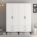 Dulap pentru haine, Hommy Craft, Kumsal TT, 160x47.5x201.4 cm, PAL, Alb
