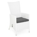 Fotoliu dining, Miami, L.61 l.65 H.105, aluminiu, alb/gri