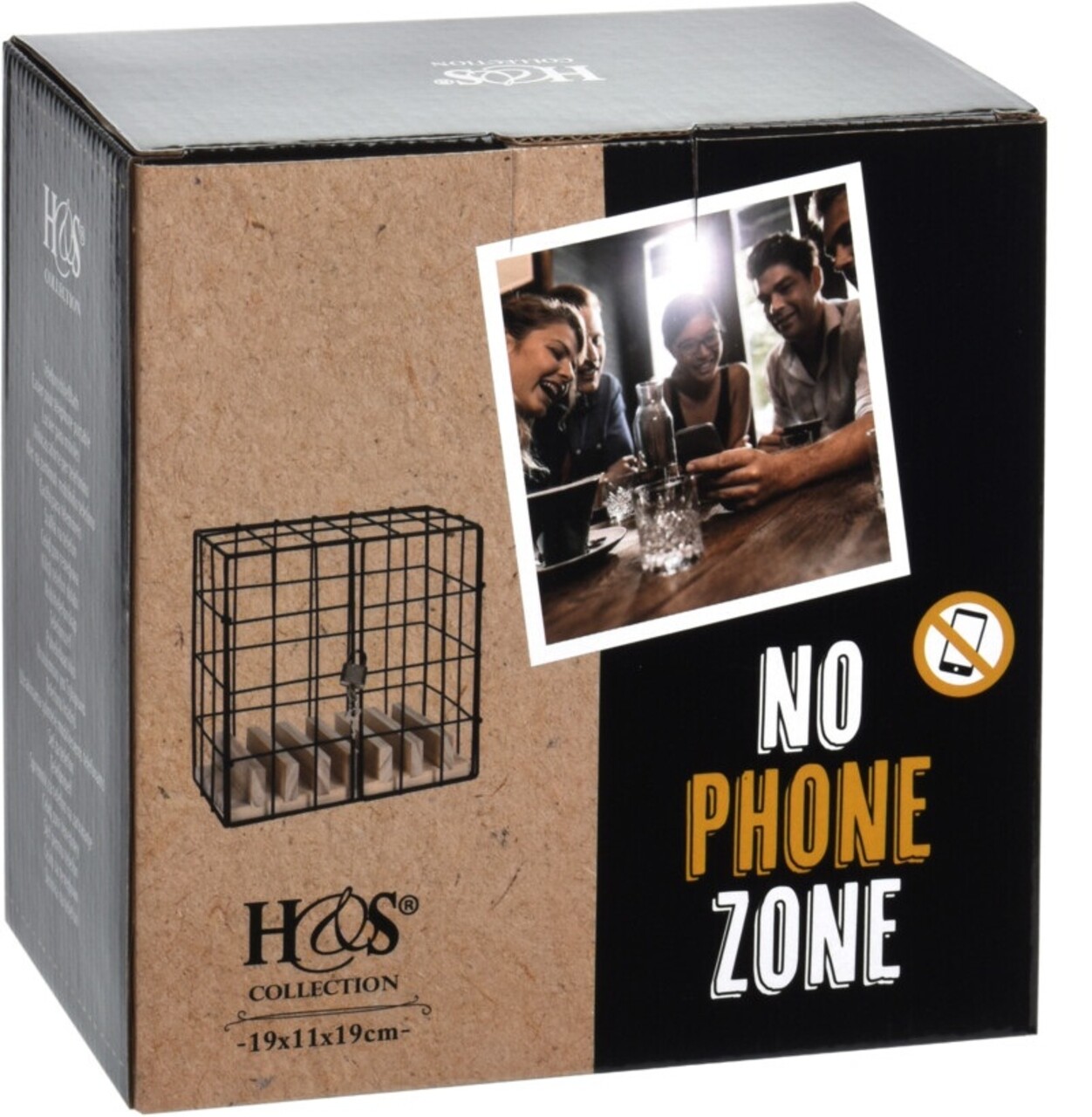 Suport pentru telefoane Cage, 19x11x19 cm, metal, negru - 1 | YEO