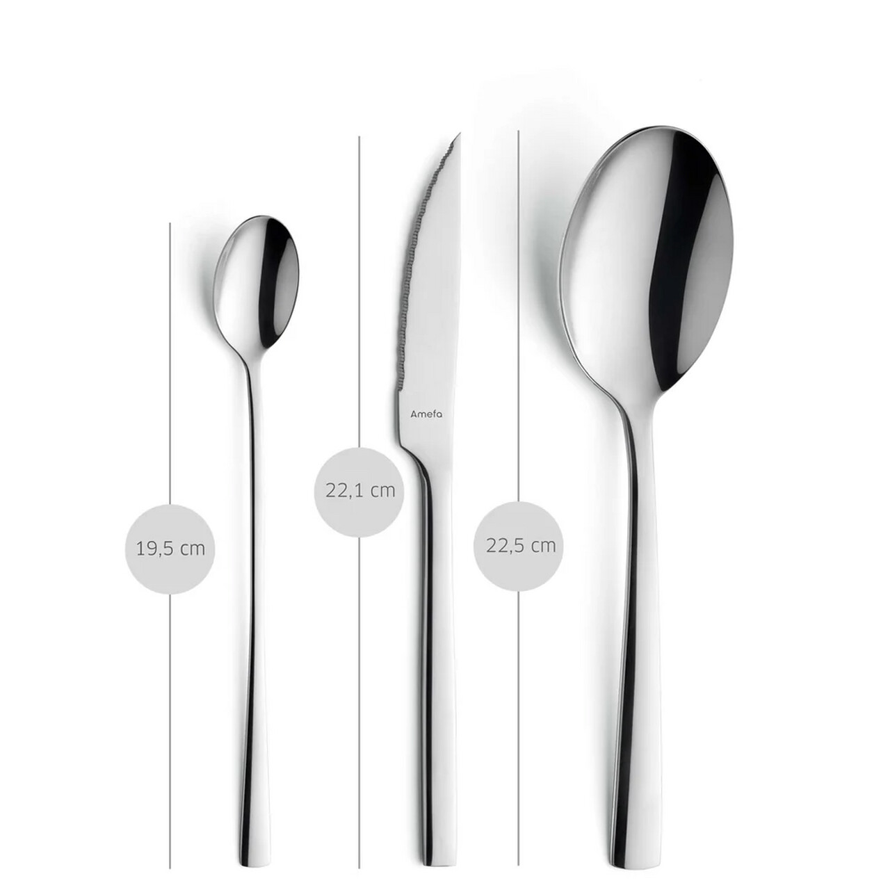 Set tacamuri, 42 piese, Amefa, Manille All You Need, inox, argintiu — imaginea 10
