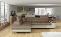 Coltar extensibil stanga 4 locuri, ELTAP, Anton, 272x203x85 cm, lemn/poliester, bej inchis/bej deschis