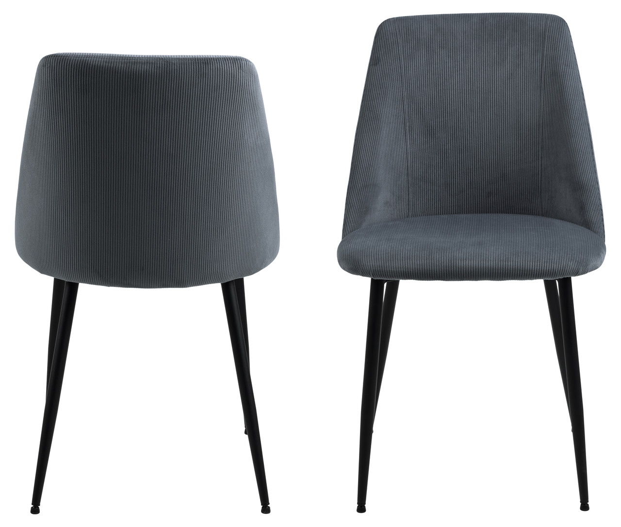 Scaun Ines, Actona, 49.2x57.5x84 cm, tesatura corduroy/otel, gri - view 8