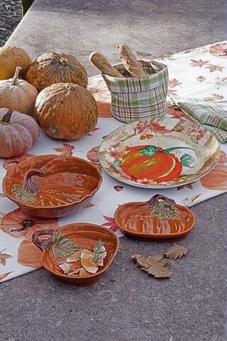 Platou rotund, Tognana, Pumpkin, 30 cm Ø, portelan, multicolor