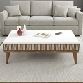 Masuta de cafea, Hommy Craft, Milan, 105x34.6x60 cm, PAL, Nuc/Alb