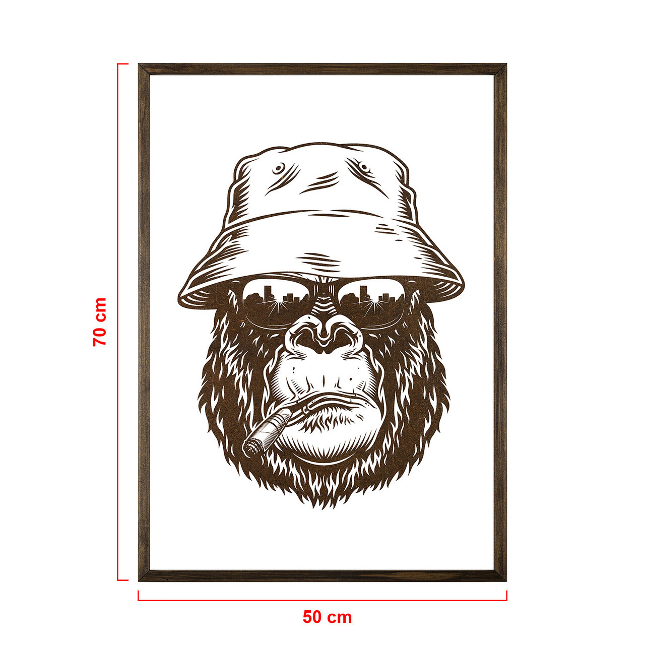 Tablou decorativ, TD152, Lemn, Desenat manual, Natural