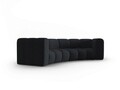 Canapea semirotunda 3 locuri, Lupine, Micadoni Home, BL, 322x135x70 cm, poliester chenille, negru