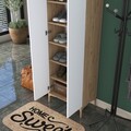 Cuier de perete, Rani, EA116 -2746, 60x198 cm, PAL, Nuc/Alb