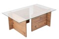 Masuta de cafea, Nordure, Vetrino, 105x40x65 cm, Sticla temperata , Maro