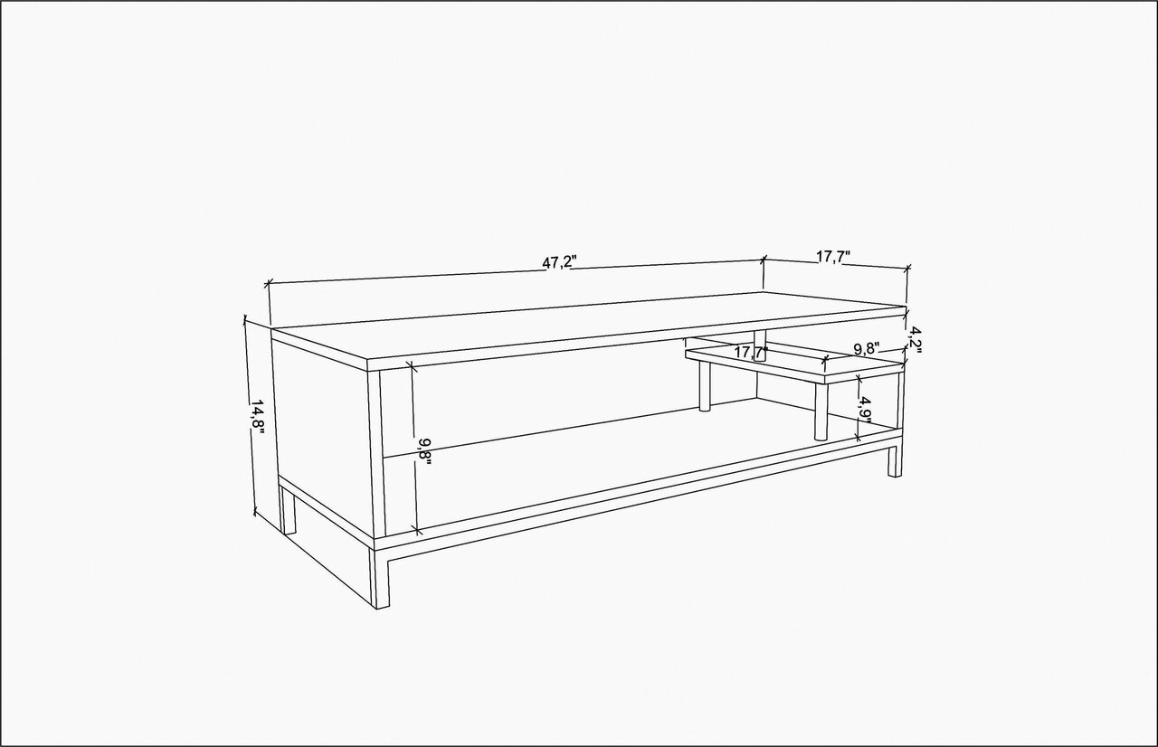 Comoda TV, Retricy, Reilly, 120x44.6x37.6 Cm, PAL, Aur/Alb