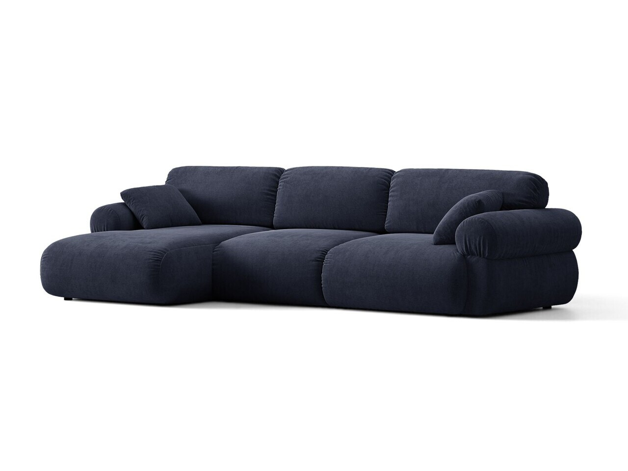 Coltar stanga 6 locuri, Ophelia, Micadoni Home, 297x164x84 cm, tesatura structurata, albastru navy — imaginea 9