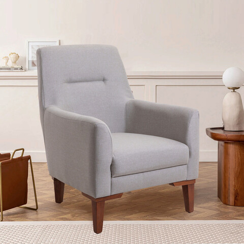 Fotoliu, unique design, 867unq1079, lemn de carpen, crem