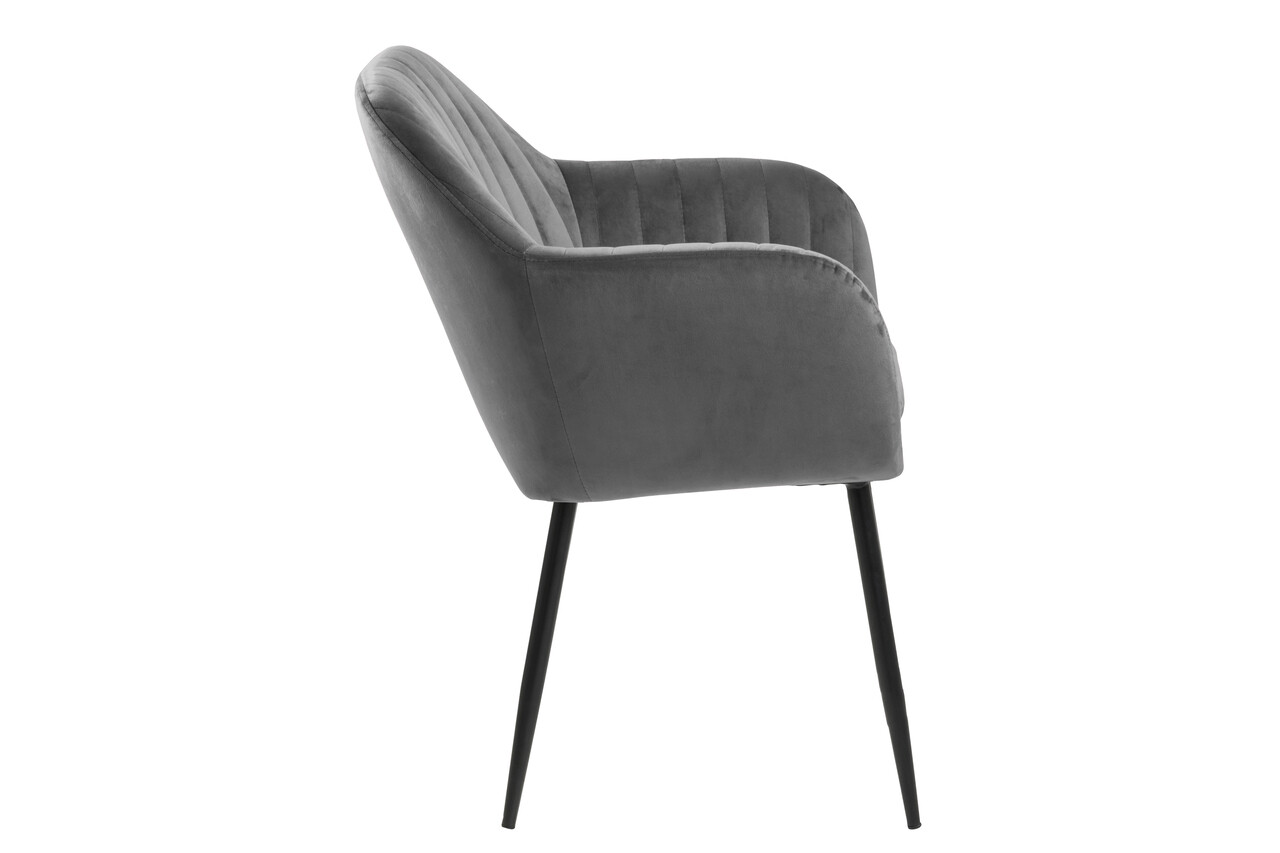 Scaun Emilia, Actona, 57x61x83 cm, catifea/otel, gri inchis - view 6