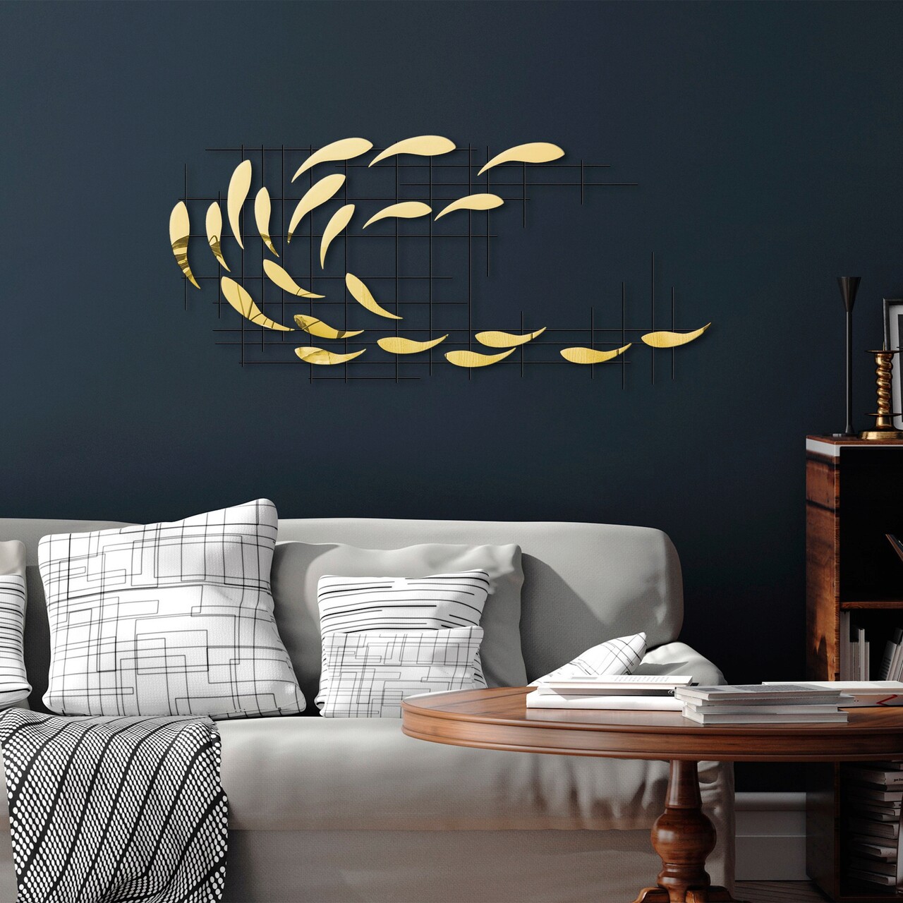 Decoratiune de perete, Sheen, Metal, Latime: 100 cm / Inaltime: 45 cm / Adancime: 4 cm, Multicolor - 2 | YEO