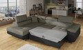 Coltar extensibil stanga 4 locuri, ELTAP, Anton, 272x203x85 cm, lemn/poliester, gri inchis/negru
