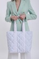 Geanta shopper, Madamra, 21KT12-002 - White, textil, alb