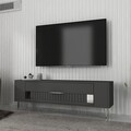 Comoda TV, Olivia, Retrolp4, Antracit / Argintiu