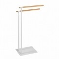 Suport prosoape Macao, Wenko,  43 x 24 x 79 cm, lemn/inox, alb/natur