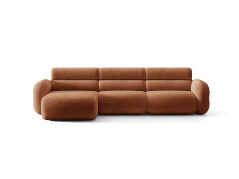 Coltar stanga 4 locuri, Neo, Micadoni Home, 305x165x83 cm, tesatura Chenille, teracota