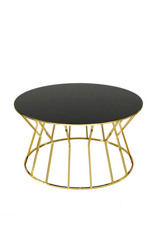 Masuta de cafea, nmobb , kumsaati 9208, 80x42.5x80 cm, metal, aur/negru