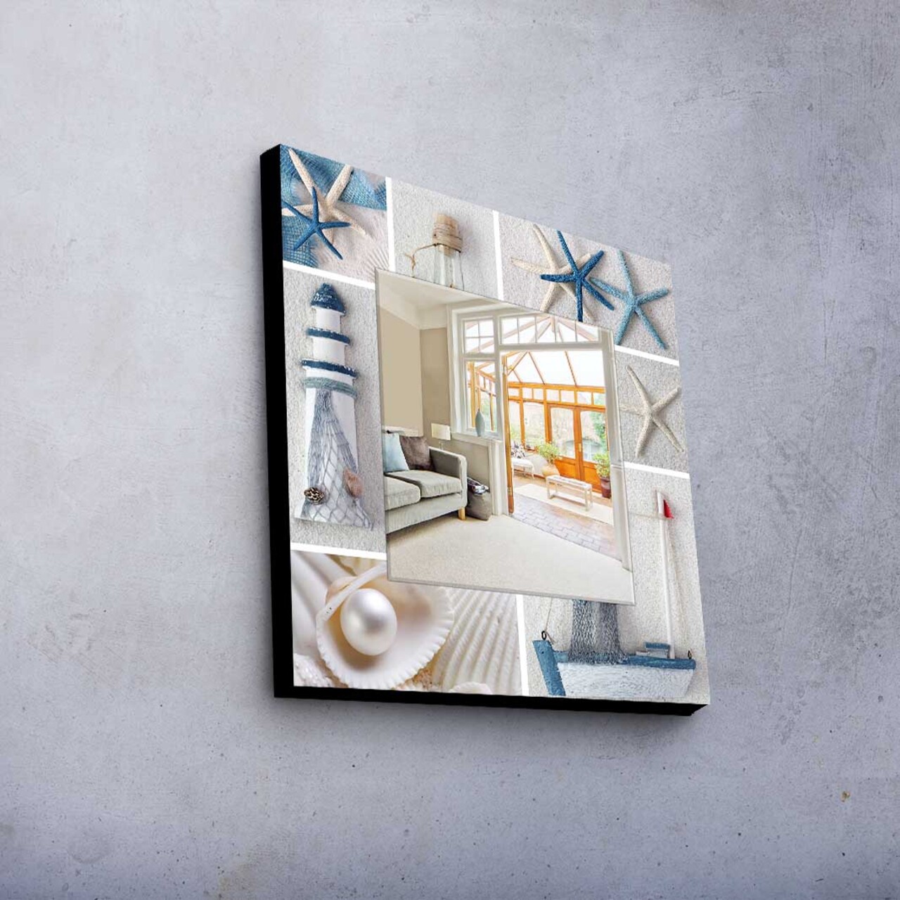 Oglinda decorativa MA-033 Cadru: 100% LEMN DE PIN (Grosime: 27 mm) Multicolor