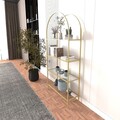 Corp biblioteca, Caliente, Mona, 80x175x30 cm, STICLA CALITA TRANSPARA, Auriu