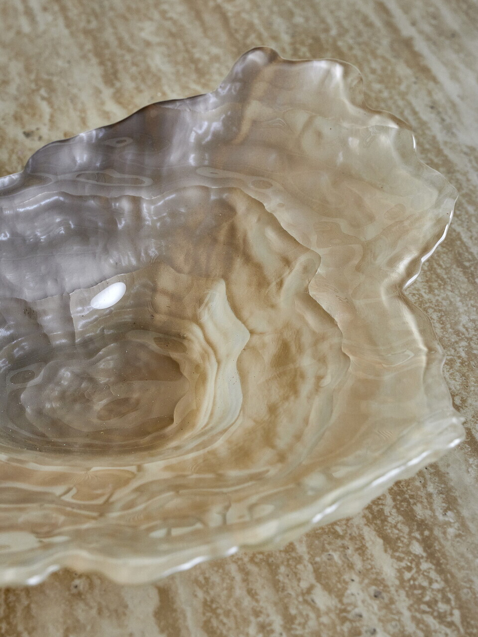 Bol decorativ, Bloomingville, Aiku, 38x29x7 cm, sticla, natural - imagine 6