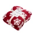 Patura fleece cu blanita Flake, Heinner Home, 150x200 cm, 100% poliester, rosu