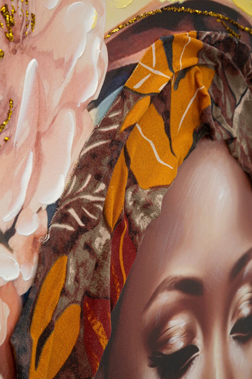Tablou decorativ Ayda -A, Mauro Ferretti, 72x102 cm, canvas pictat/lemn de brad, multicolor