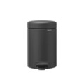 Cos de gunoi cu pedala, Brabantia, NewIcon Mineral Infinite Grey, 3 L, 23.5x16.8x26.4 cm, otel, gri