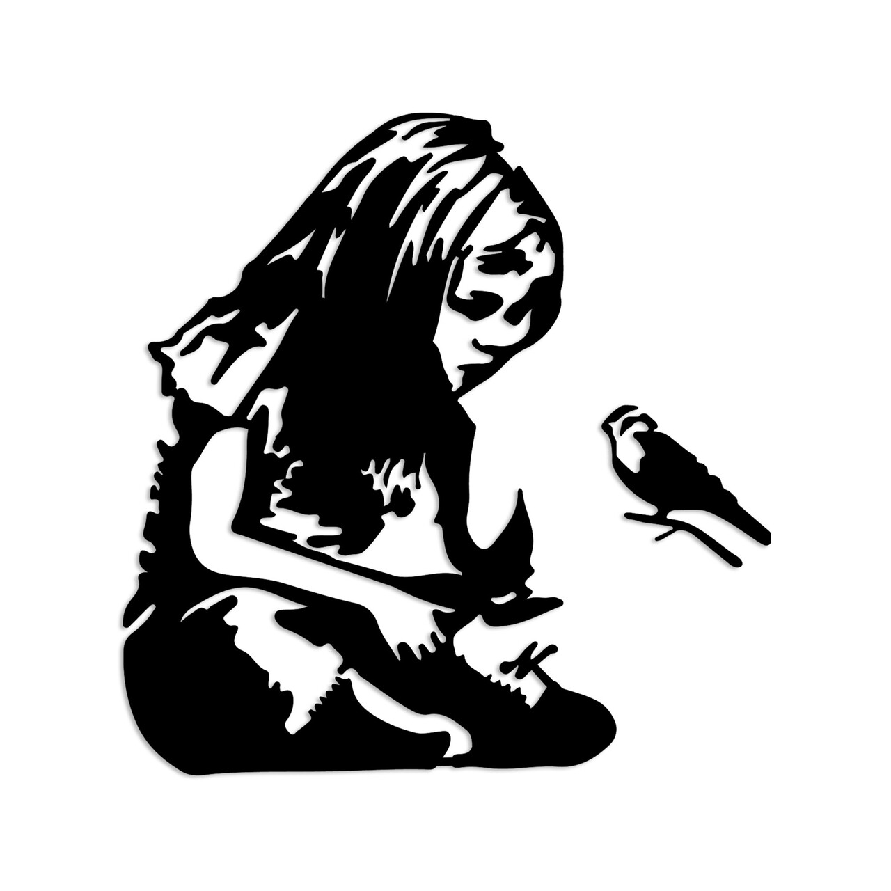 Decoratiune de perete, Banksy Metal 07, (Grosime: 1,5 mm), Negru - view 6