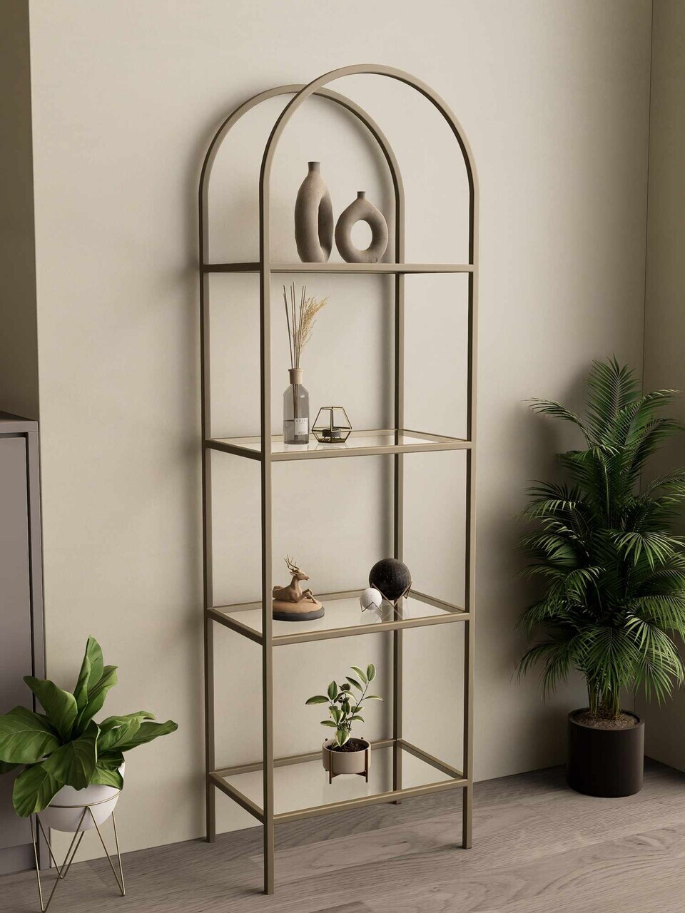 Corp biblioteca, Hanah Home, İdil, 47x158x30 cm, Maro antichizat — imaginea 2
