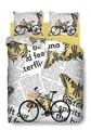 Lenjerie de pat dubla Bike, Bedora, 4 piese, 200x220, 100% bumbac, multicolor