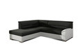 Coltar extensibil stanga 4 locuri ELTAP, BR10, Bergen, 247x214x83 cm, lemn/poliester, negru/alb