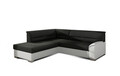 Coltar extensibil stanga 4 locuri ELTAP, BR10, Bergen, 247x214x83 cm, lemn/poliester, negru/alb