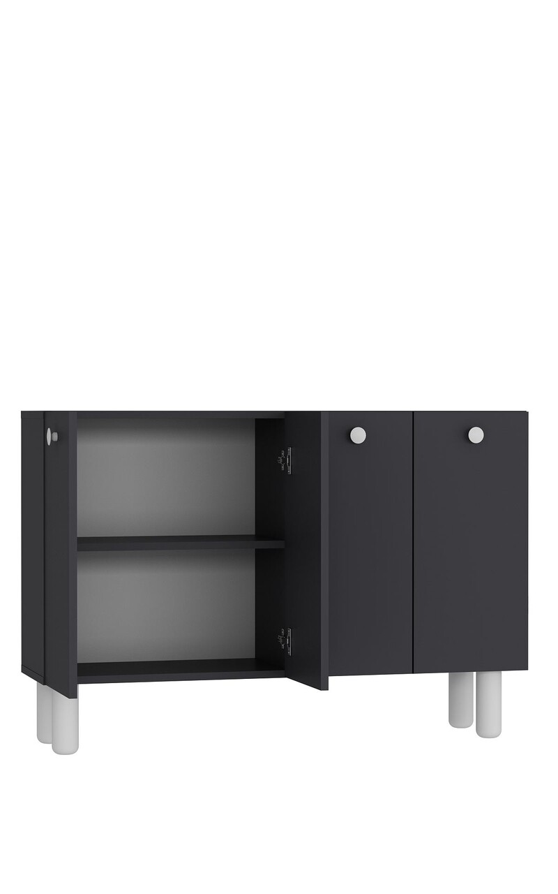 Consola, Hanah Home, Ilay Bohem, 120x80x29.6 cm, PAL , Antracit/Alb - view 6
